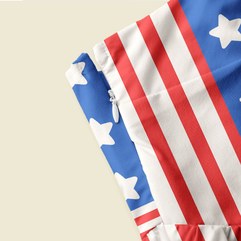 Space Rescue American Flag Playful Maxi Dress