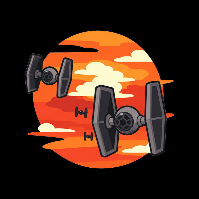 Ride Of The Tie Fighters Playful T-Shirt