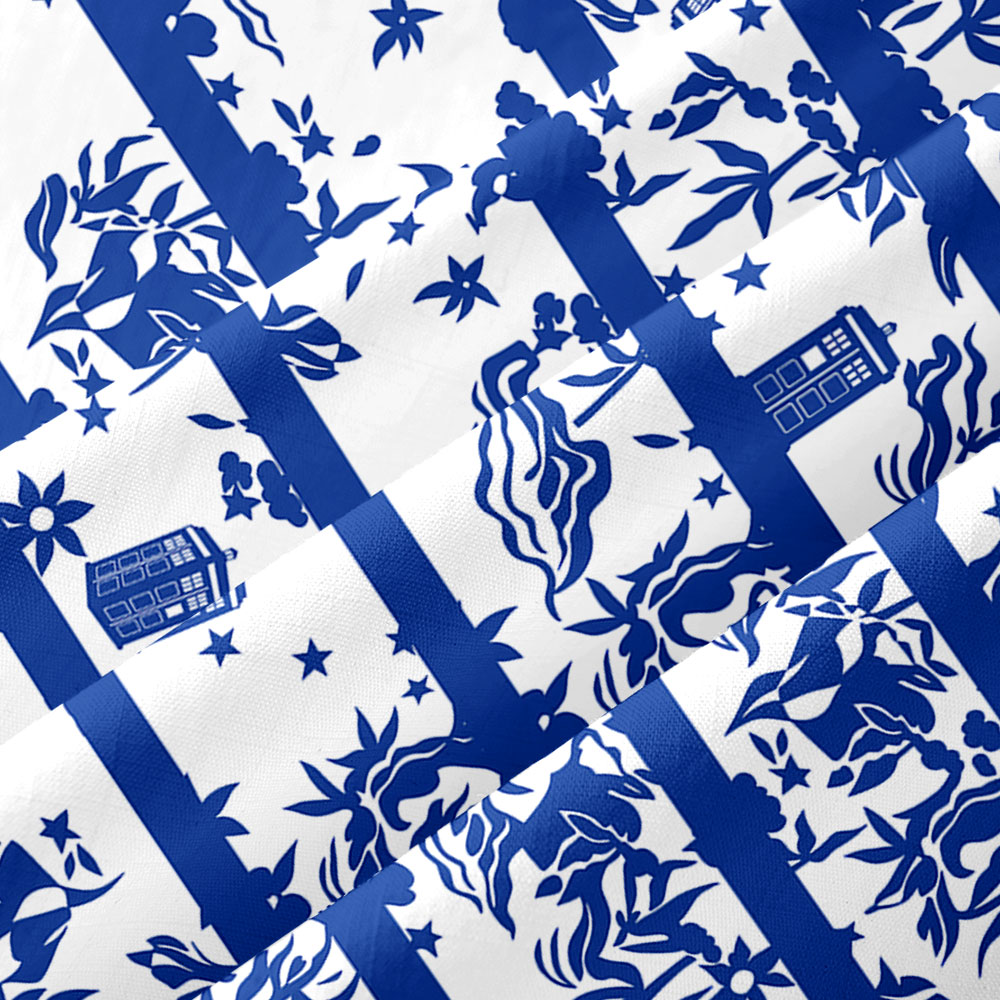 Blue Willow Tardis Button Up Pocket Shirt