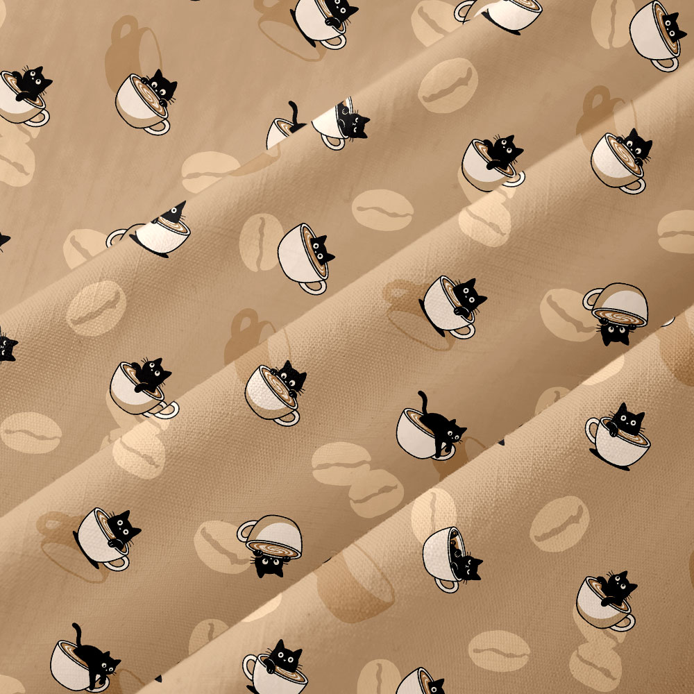 Coffee Cat Button Up Pocket Shirt