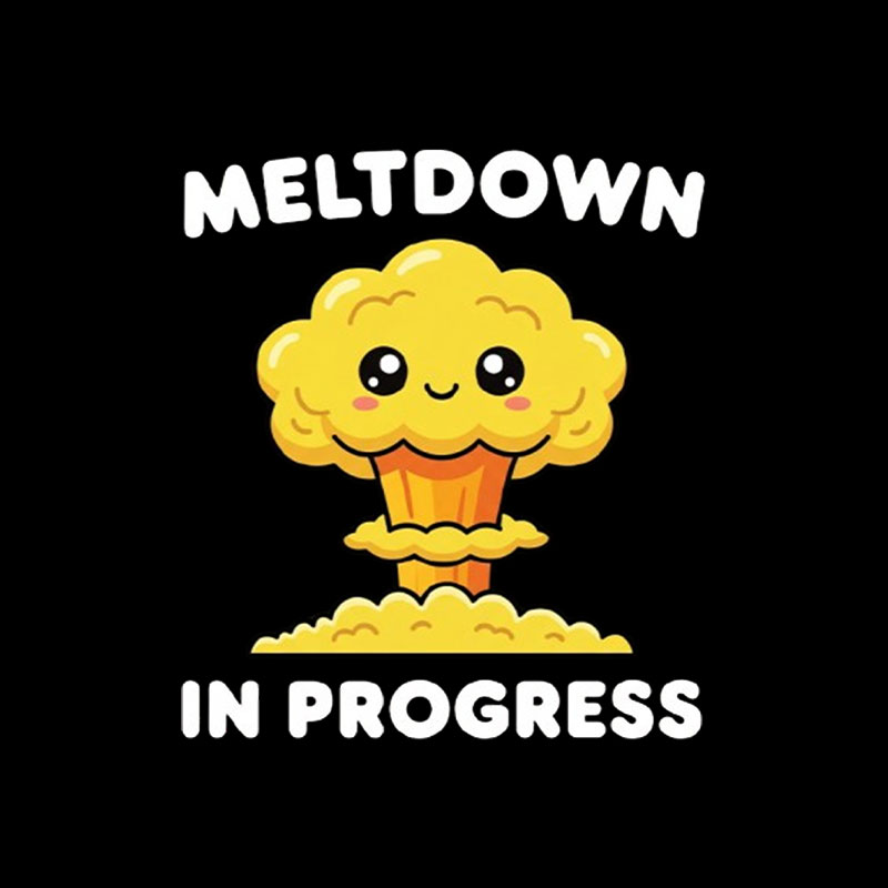 Meltdown in Progress Playful T-Shirt