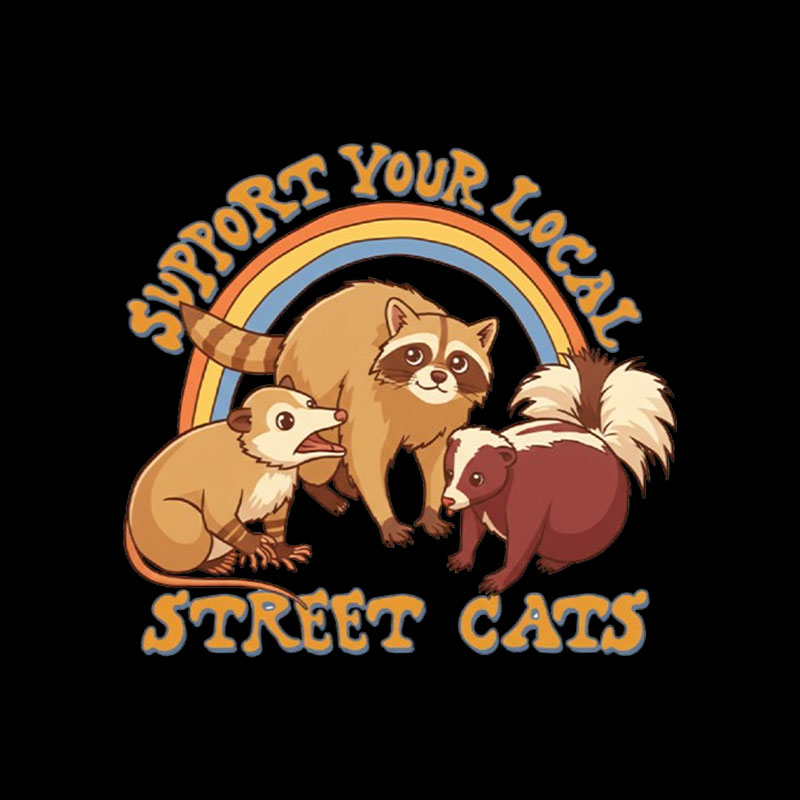 Support Your Local Street Cats Playful T-Shirt