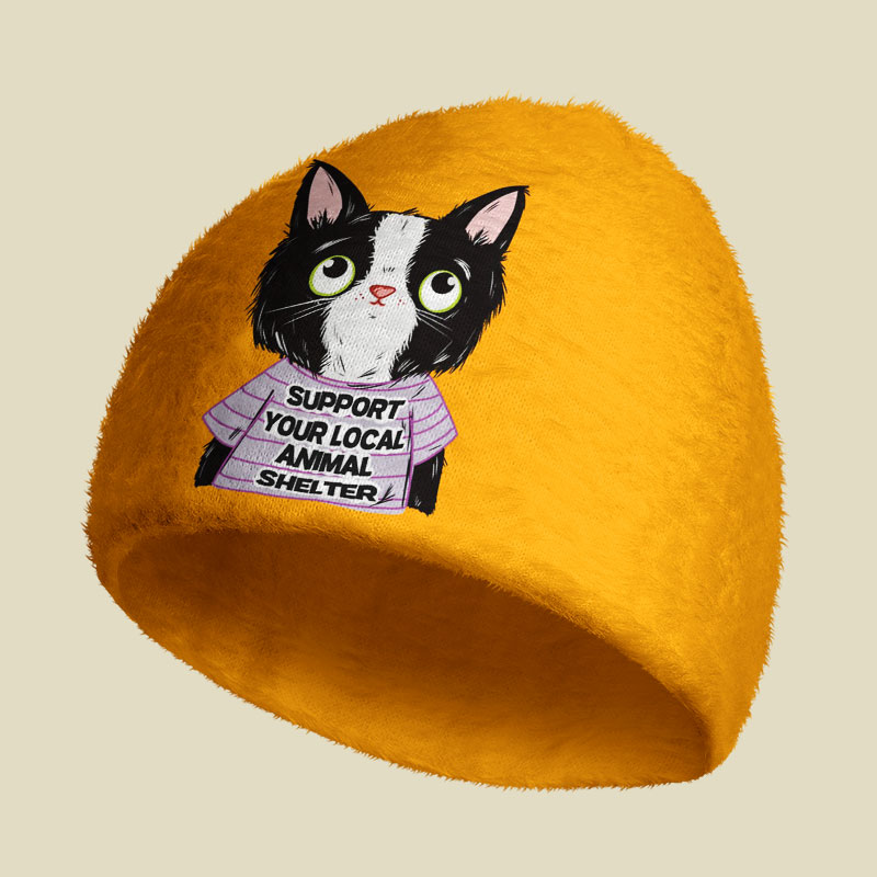 Support Local Animal Shelter Fuzzy Beanie