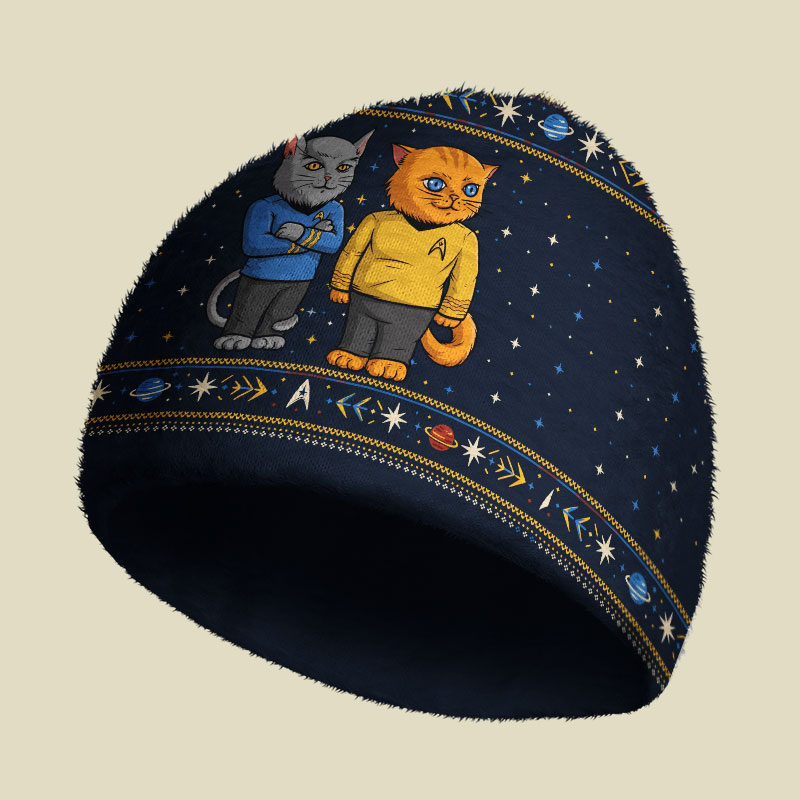 Cats Trek Fuzzy Beanie