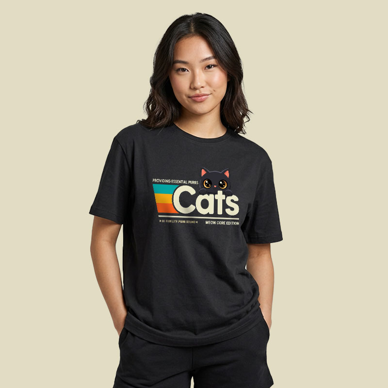 Retro Cats Playful T-Shirt