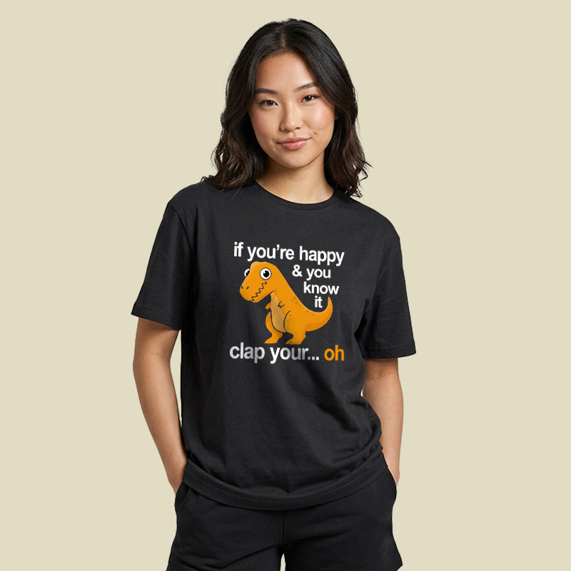 Dino Clap Your Hands Playful T-Rex and Happy Rhymes Playful T-Shirt