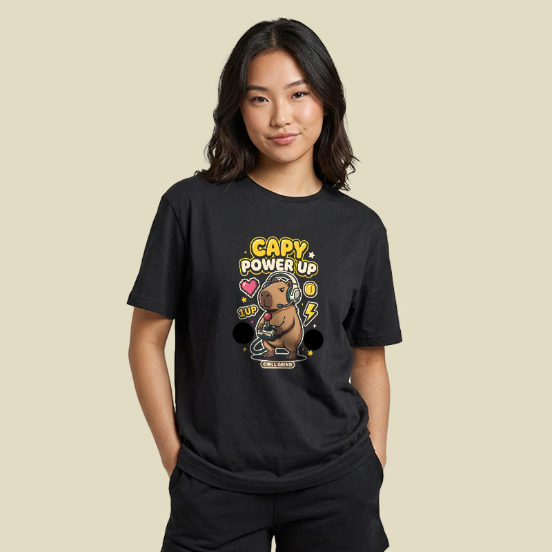 Gamer Capybara Playful T-Shirt