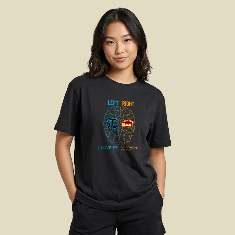 Funny Pi And Pie Brain Humor Playful T-Shirt