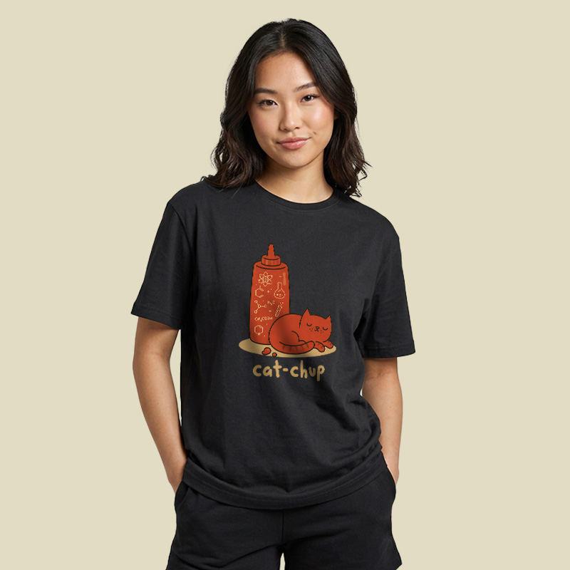 Cat-Chup Ketchup Cat Playful T-Shirt
