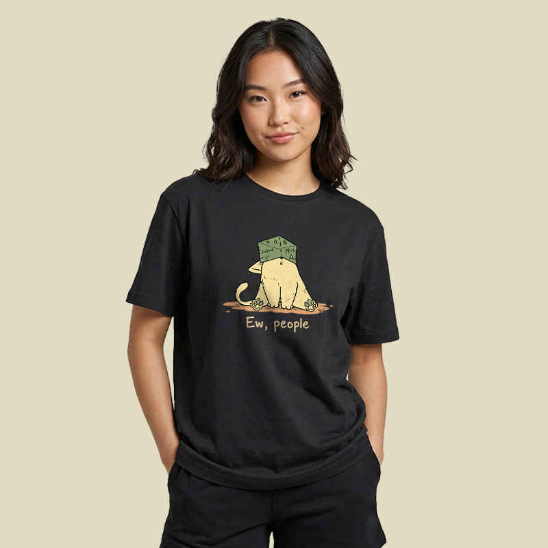 Ew People Anti-Social Cat Playful T-Shirt