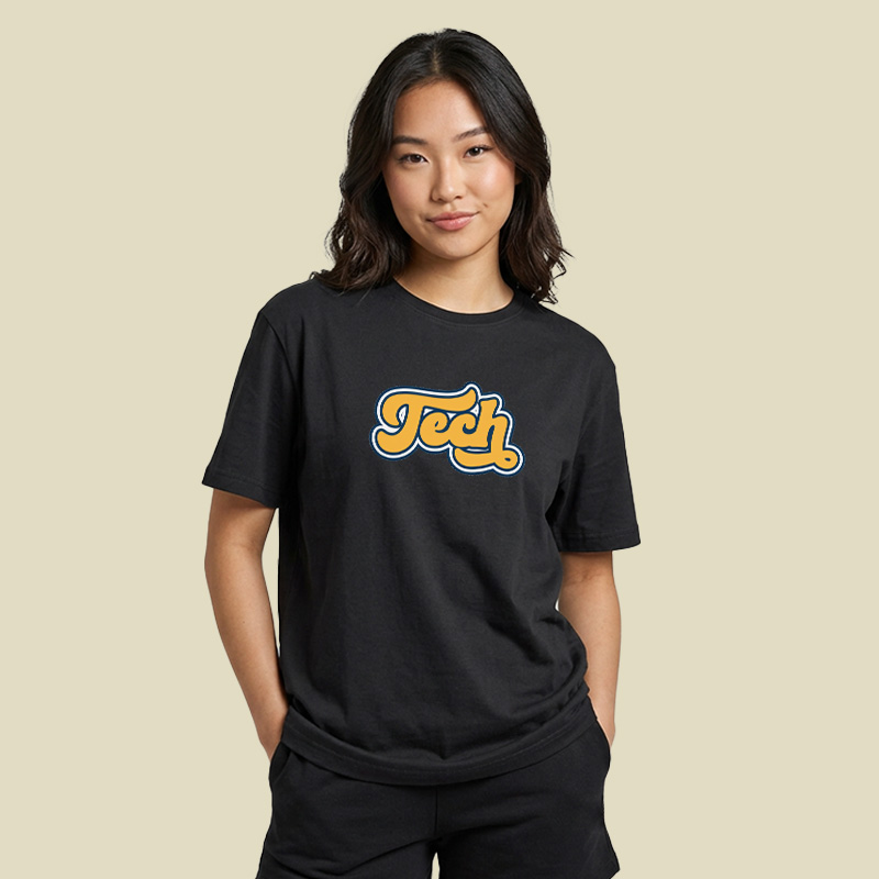 Retro Tech Lettering Playful T-Shirt