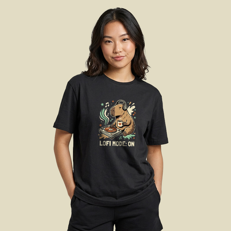 Lofi Mode On Capybara Playful T-Shirt