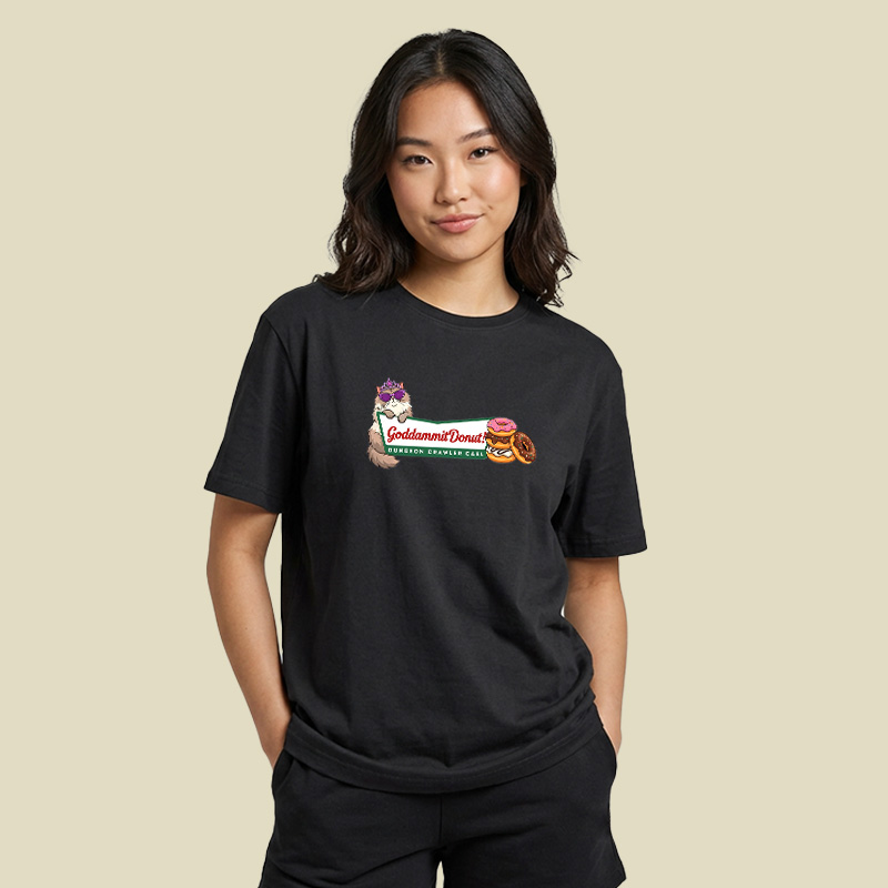 Cat Donut Chaos Playful T-Shirt