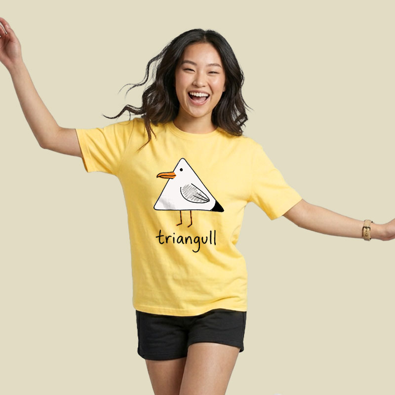 Triangull Funny Geometry Cute Triangle Seagull Bird Playful T-Shirt
