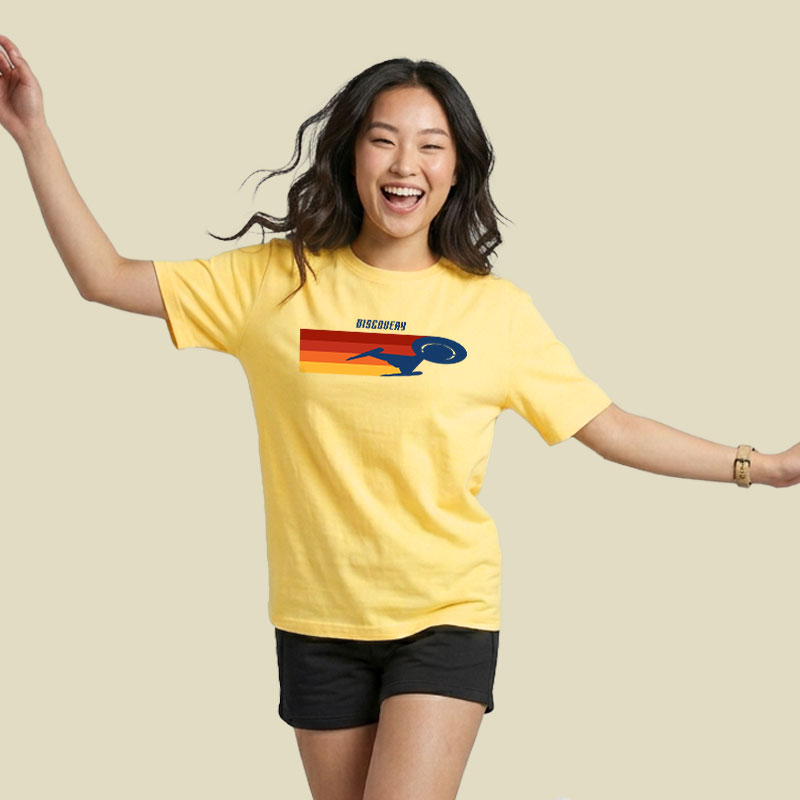 Discovery Retro Striped Ship Playful T-Shirt