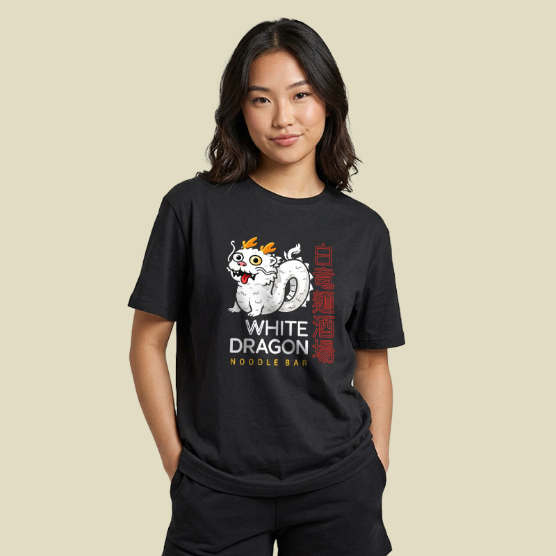 White Dragon Playful T-Shirt