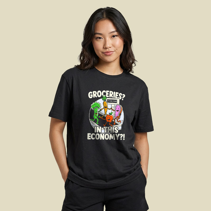 Groceries Black Playful T-Shirt