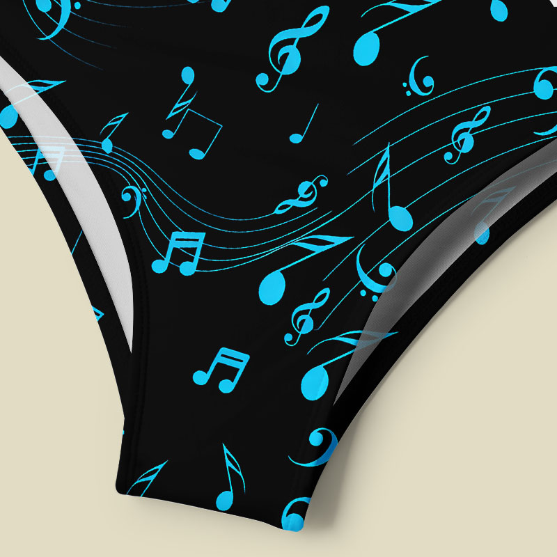 Music Tummy Control One Piece Swimsuit