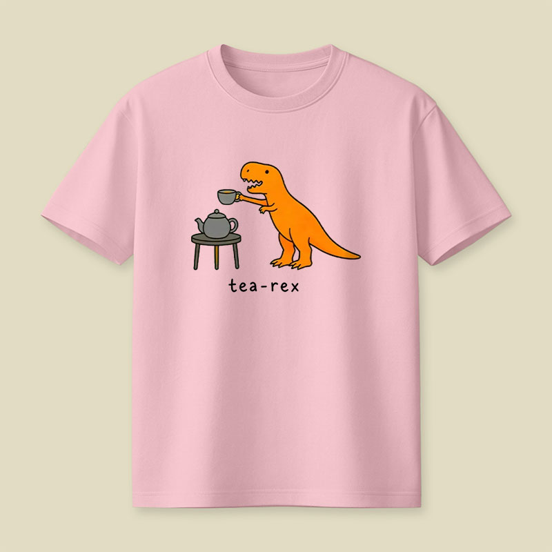 Tea-Rex Funny Cartoon Playful T-Shirt