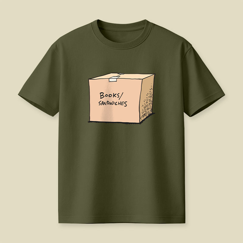 A Box Of Books Sandwiches Playful T-Shirt