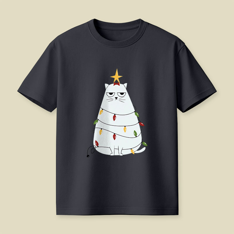 Grumpy Christmas Cat Playful T-Shirt