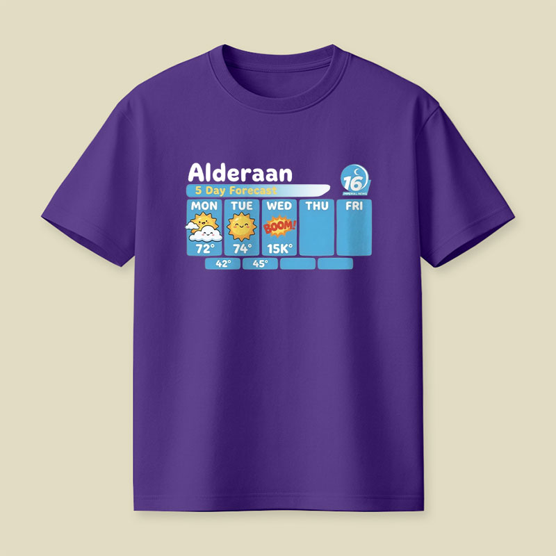 Alderaan 5 Day Forecast Playful T-Shirt