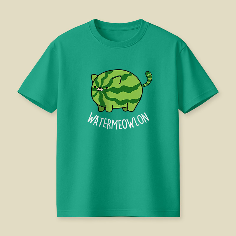 Watermelon Cat Cute Pun Playful T-Shirt