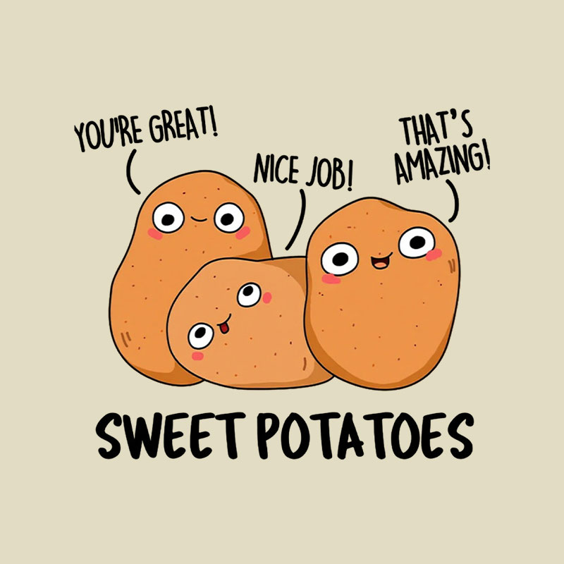 Sweet Potatoes Funny Vegetable Puns Playful T-Shirt