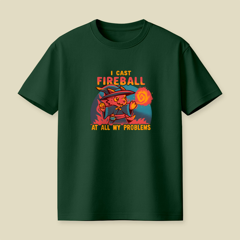 Kobold Wizard I Cast Fireball At My Problems Playful T-Shirt
