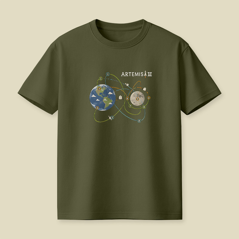 Artemis II Moon Mission Orbit Playful T-Shirt