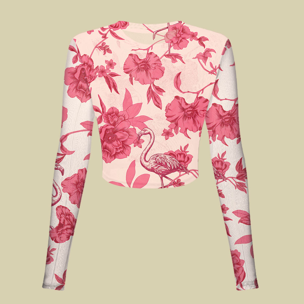 Pink Peony Paradise Slim Fit Mesh Top