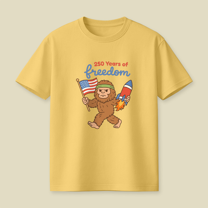 250 Years Of Freedom Bigfoot Playful T-Shirt