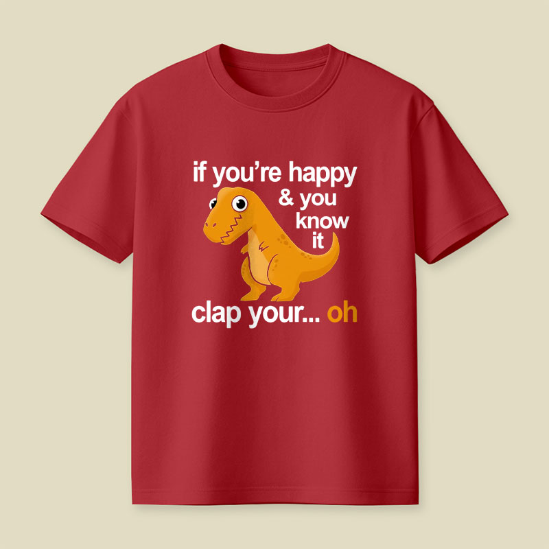 Dino Clap Your Hands Playful T-Rex and Happy Rhymes Playful T-Shirt
