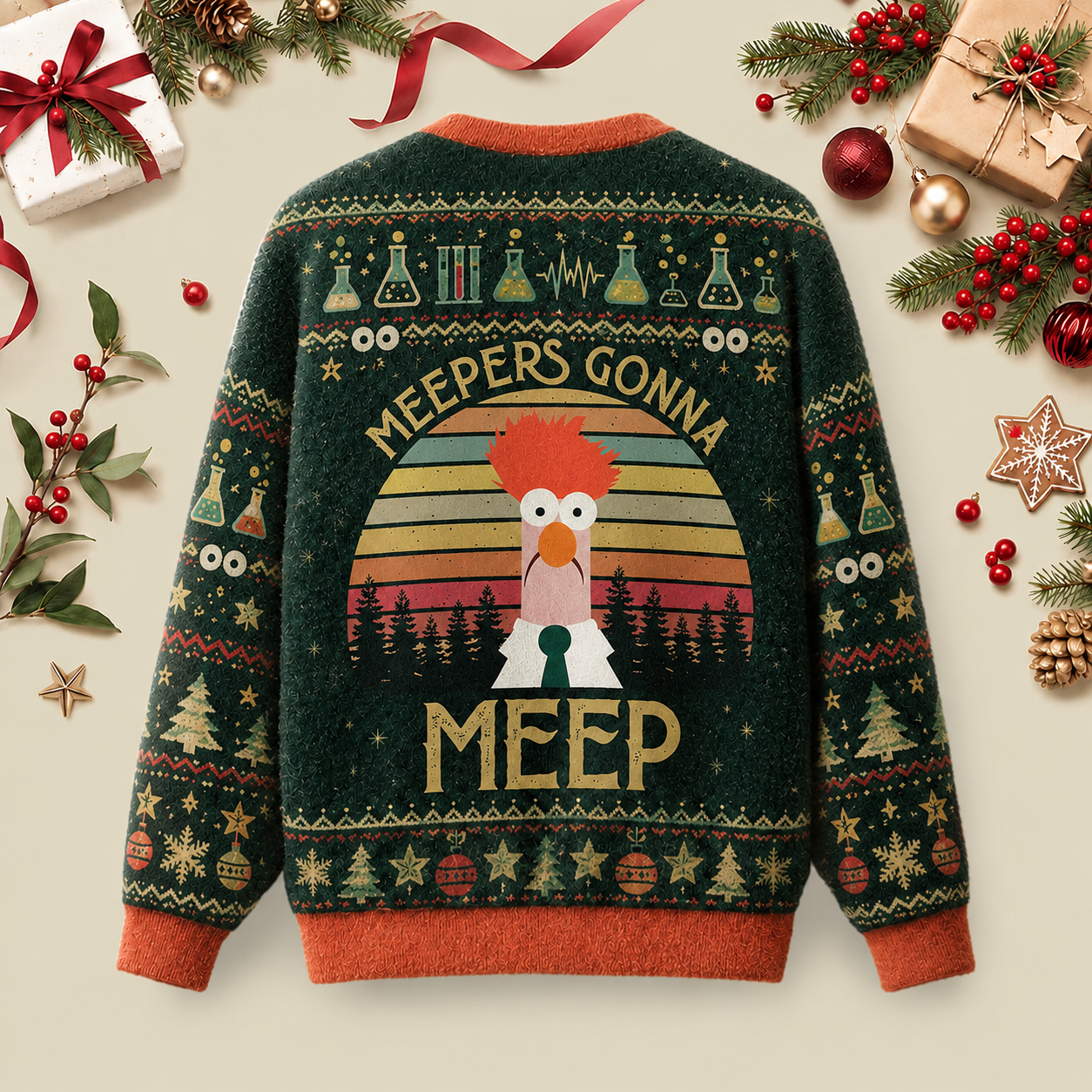 Meepers Gonna Meep Ugly Christmas Fluffy Sweatershirt