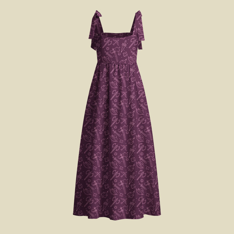 DND Medieval Weapons Playful Maxi Dress