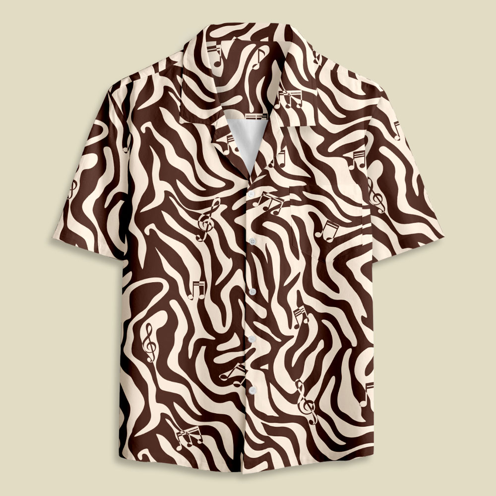 Musical Notes and Movements Button Up Pocket Shirt