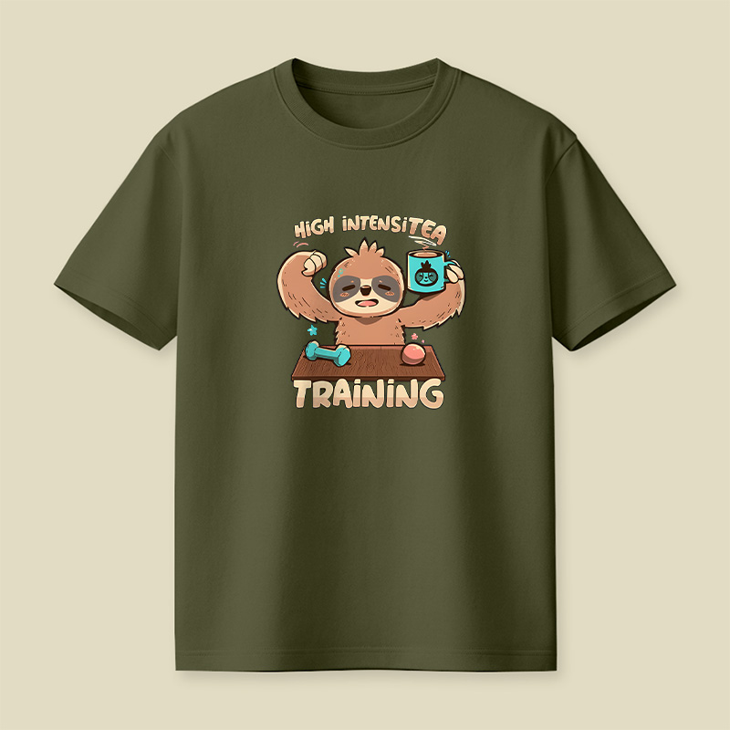 High Intensitea Training Sloth Playful T-Shirt