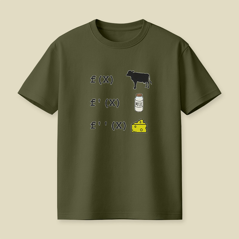 Calculus Derivative Cow Math Pun Playful T-Shirt