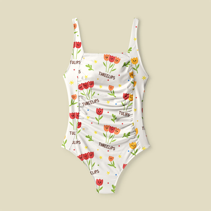 Plant Math Tummy Control One Piece Swimsuit