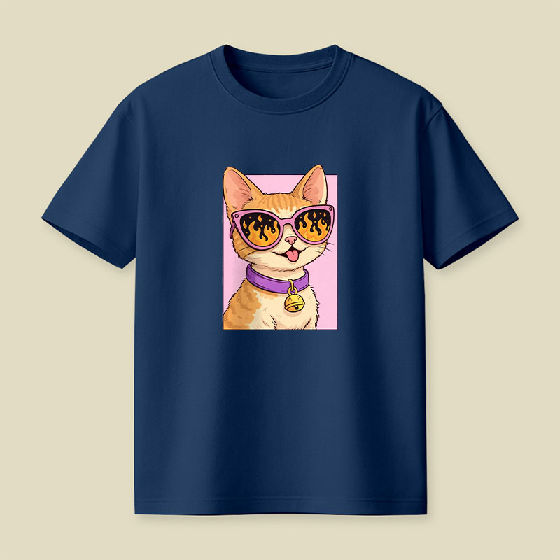Cat Watching The World Burn Playful T-Shirt