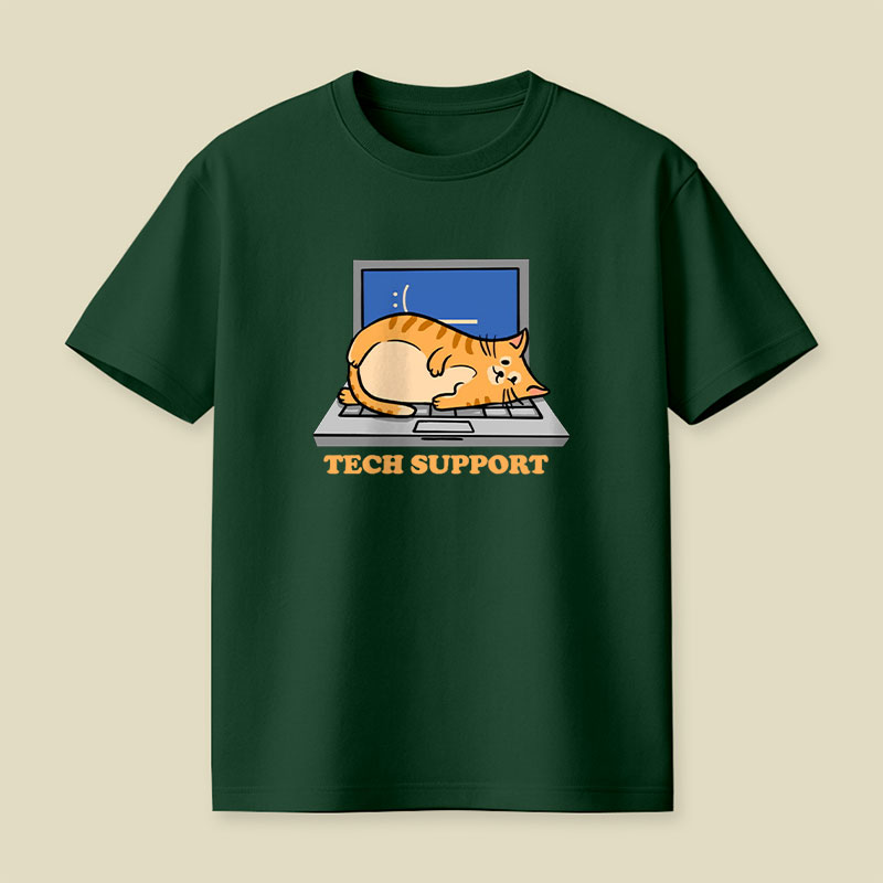 Tech Support Cat Funny Programmer Playful T-Shirt