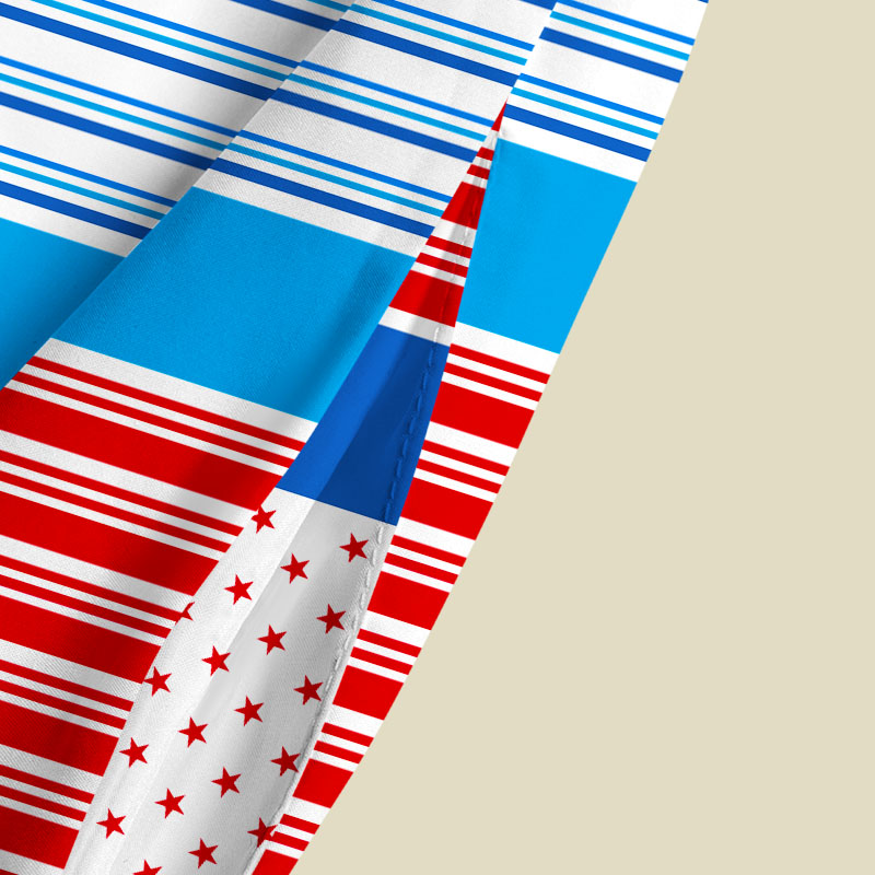 Red And Blue Color-Block Stripes Playful Maxi Dress