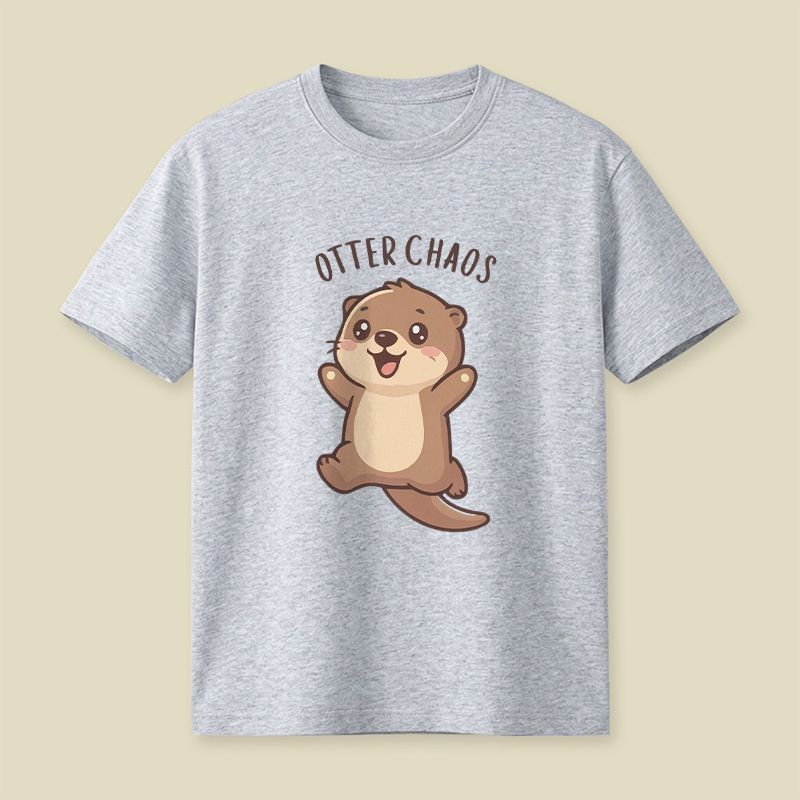 Otter Chaos Happy Otter Cartoon Playful T-Shirt