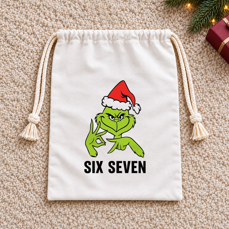 Six Seven Christmas Drawstring Gift Bag