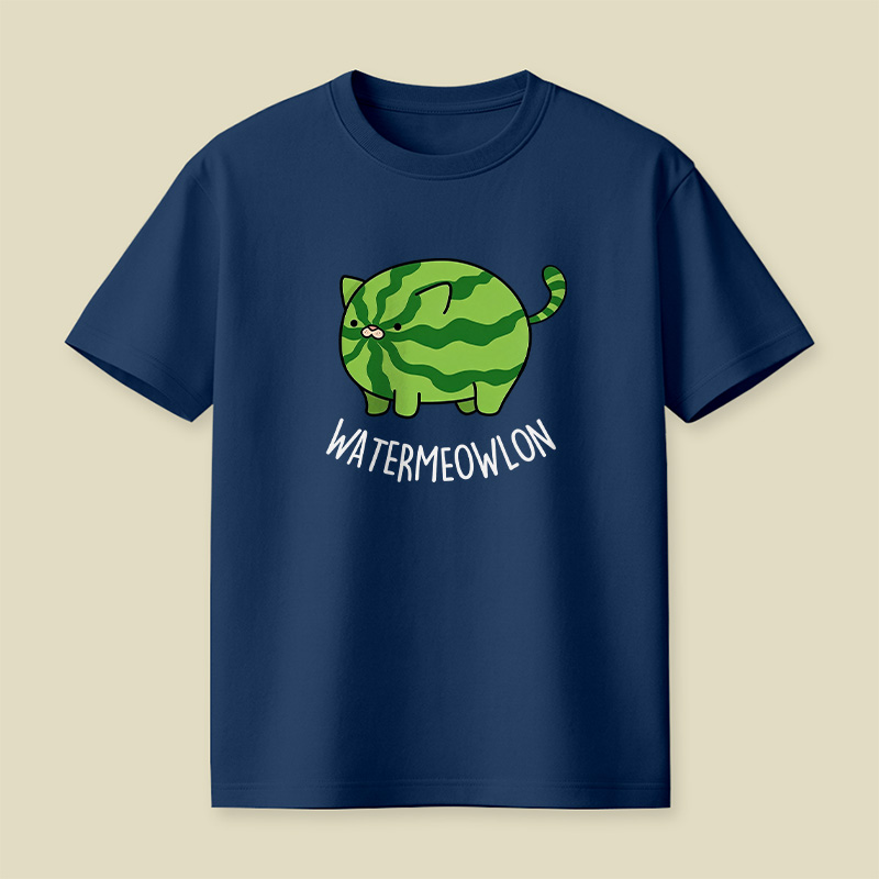 Watermelon Cat Cute Pun Playful T-Shirt