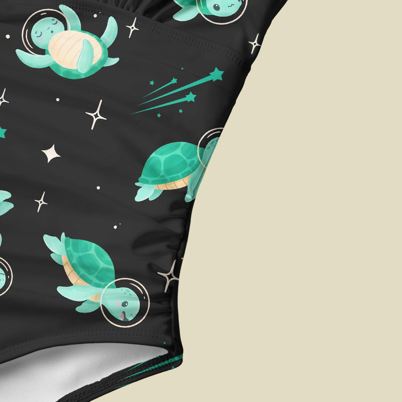 Space Turtles Tummy Control One Piece Swimsuit