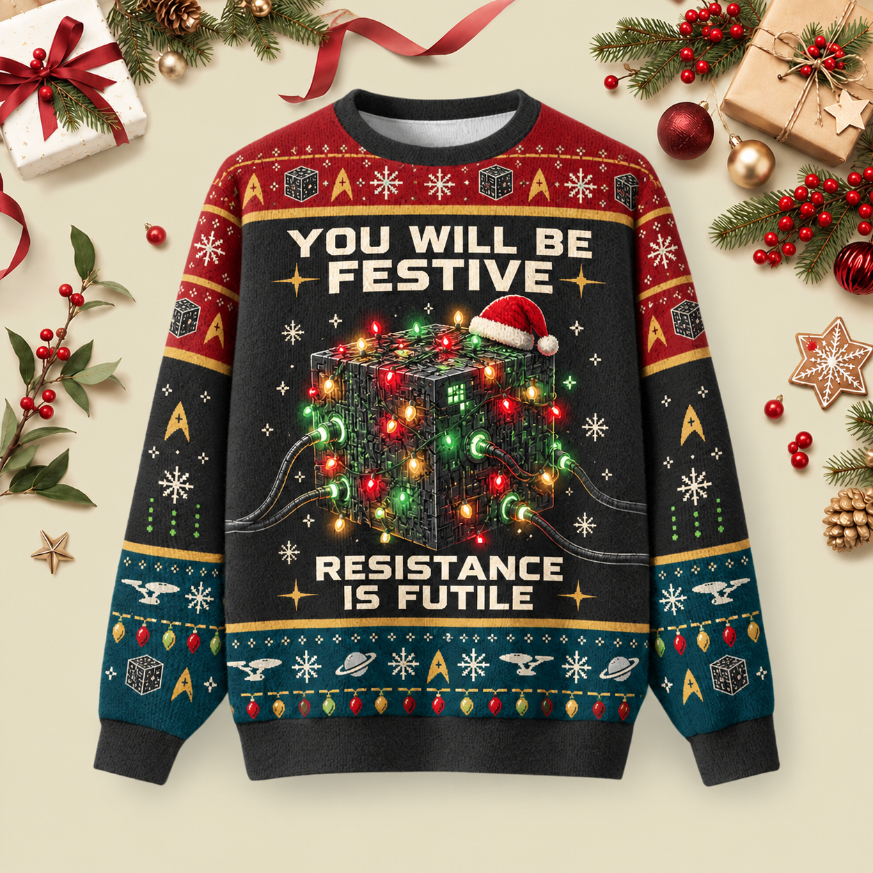 You Will Be Festive Ugly Christmas Fluffy Sweatershirt