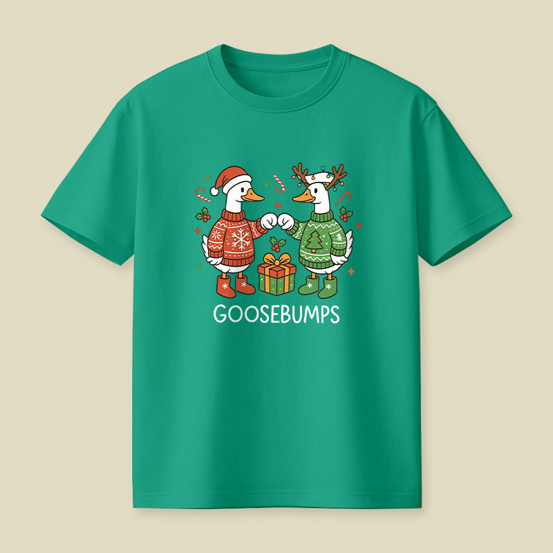 Goosebumps Geese Pun Christmas Playful T-Shirt