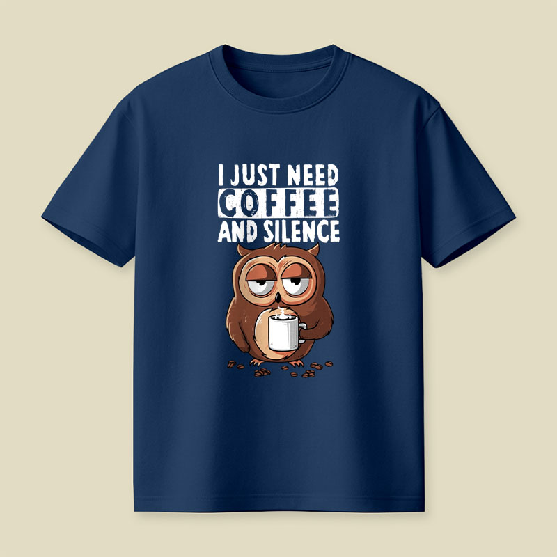 Coffee and Silence Playful T-Shirt