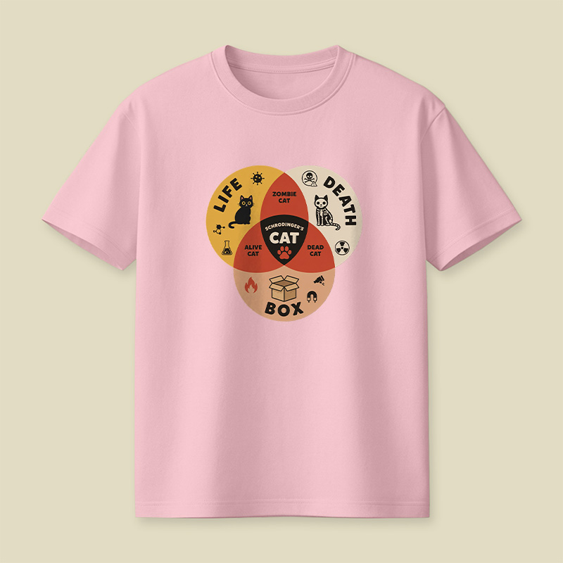 Schrodinger Cat Venn Diagram Playful T-Shirt
